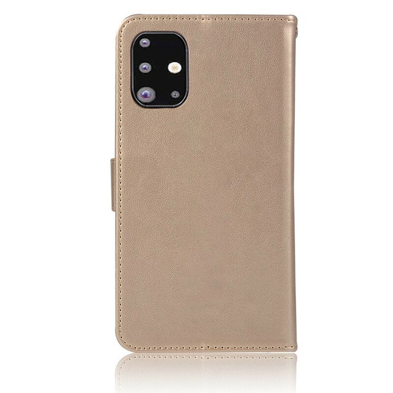 Custodia in pelle Samsung Galaxy A71 Gufo Acchiappasogni Effetto Pelle