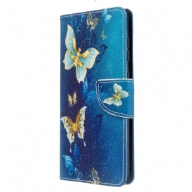 Custodia in pelle Samsung Galaxy A71 Re Farfalle
