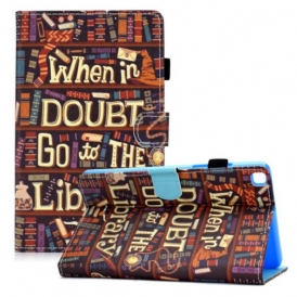 Custodia A Portafoglio Samsung Galaxy Tab A7 Lite Biblioteca