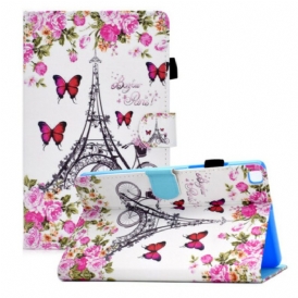 Custodia in pelle Samsung Galaxy Tab A7 Lite Bici Della Torre Eiffel