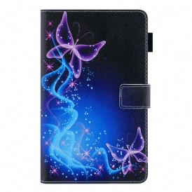 Custodia in pelle Samsung Galaxy Tab A7 Lite Farfalle Colorate