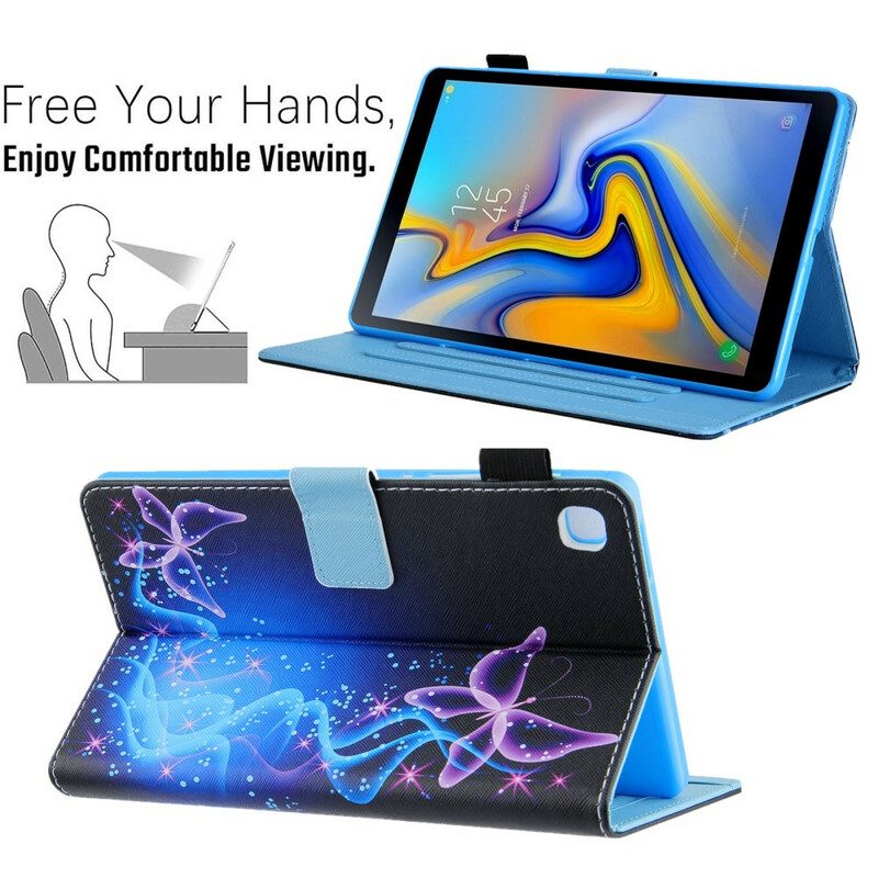Custodia in pelle Samsung Galaxy Tab A7 Lite Farfalle Colorate