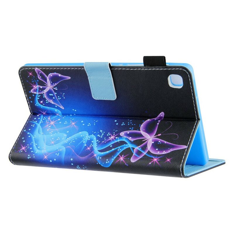 Custodia in pelle Samsung Galaxy Tab A7 Lite Farfalle Colorate
