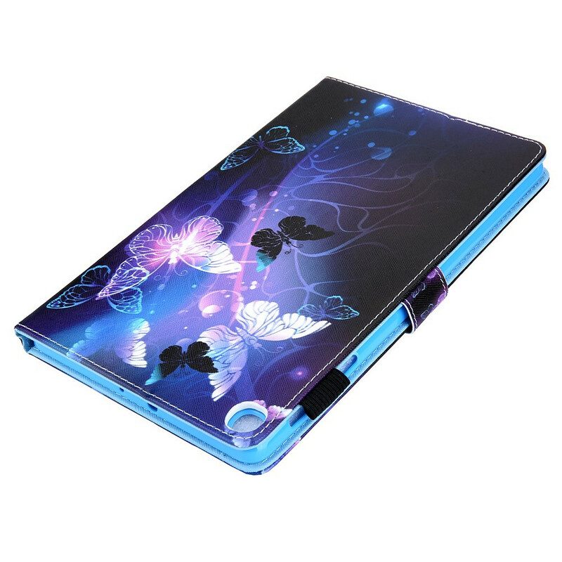 Custodia in pelle Samsung Galaxy Tab A7 Lite Farfalle Magiche