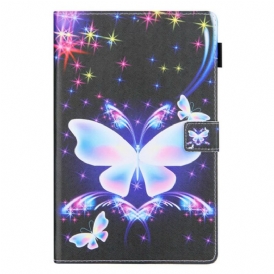 Custodia in pelle Samsung Galaxy Tab A7 Lite Farfalle Stellari