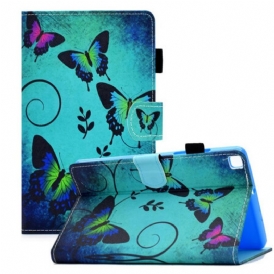Custodia in pelle Samsung Galaxy Tab A7 Lite Farfalle Uniche