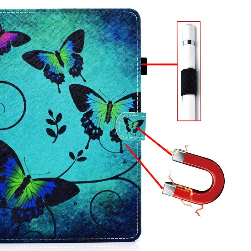 Custodia in pelle Samsung Galaxy Tab A7 Lite Farfalle Uniche
