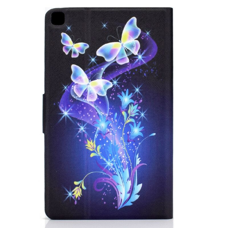 Custodia in pelle Samsung Galaxy Tab A7 Lite Farfalle In Volo