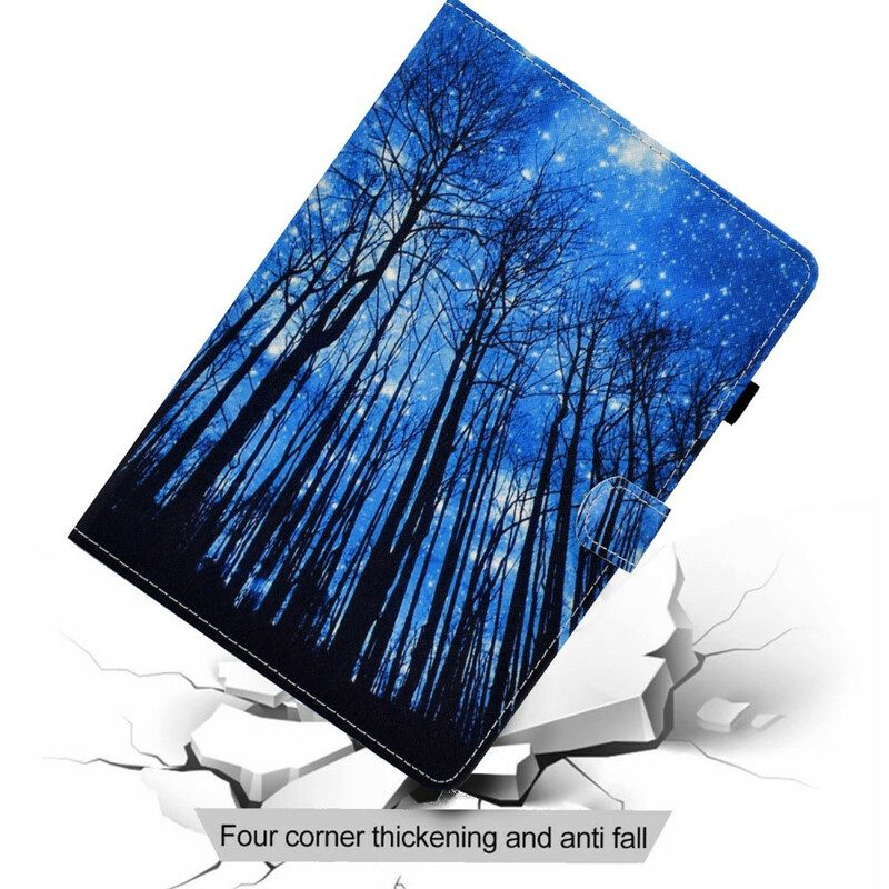 Custodia in pelle Samsung Galaxy Tab A7 Lite Foresta Notturna