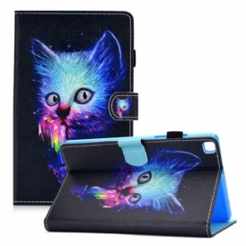 Custodia in pelle Samsung Galaxy Tab A7 Lite Gatto Psicopatico