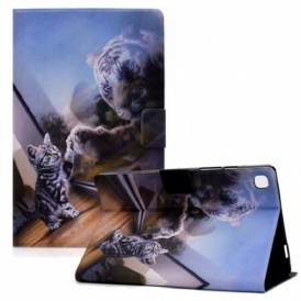 Custodia in pelle Samsung Galaxy Tab A7 Lite Il Sogno Del Gattino