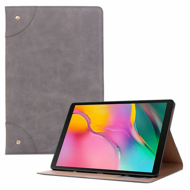 Custodia in pelle Samsung Galaxy Tab A7 Lite Rivetti Vintage In Ecopelle