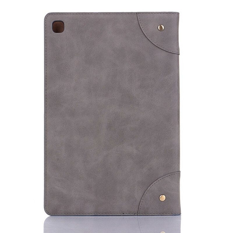 Custodia in pelle Samsung Galaxy Tab A7 Lite Rivetti Vintage In Ecopelle