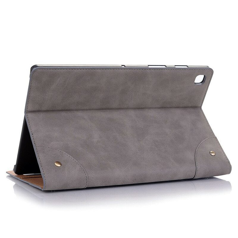 Custodia in pelle Samsung Galaxy Tab A7 Lite Rivetti Vintage In Ecopelle