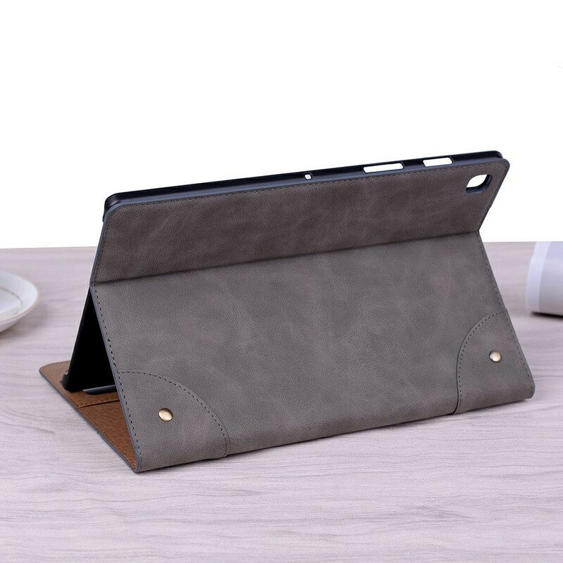 Custodia in pelle Samsung Galaxy Tab A7 Lite Rivetti Vintage In Ecopelle
