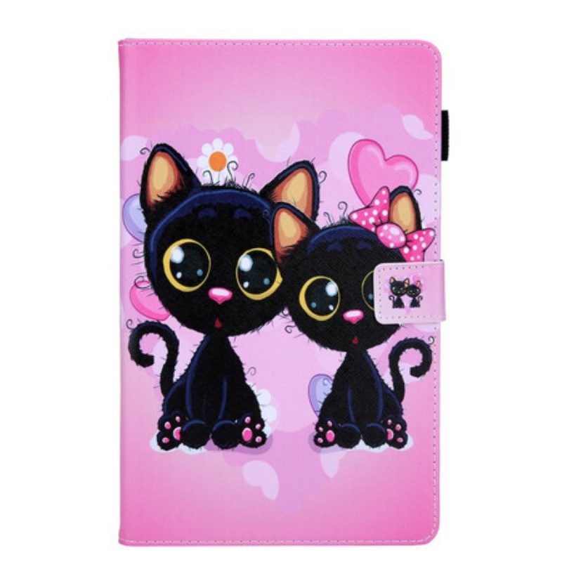 Folio Cover Samsung Galaxy Tab A7 Lite Coppia Di Gatti