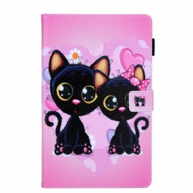 Folio Cover Samsung Galaxy Tab A7 Lite Coppia Di Gatti