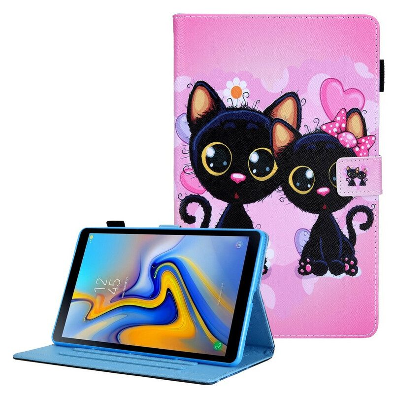 Folio Cover Samsung Galaxy Tab A7 Lite Coppia Di Gatti