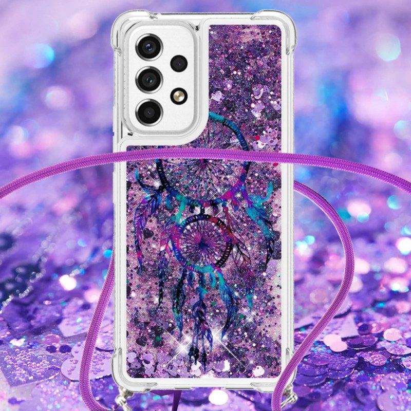 Cover Samsung Galaxy A53 5G Acchiappasogni Con Coulisse Con Paillettes