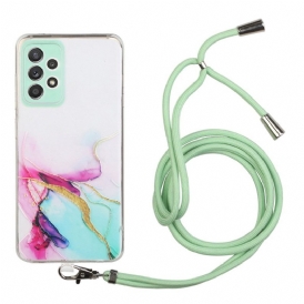 Cover Samsung Galaxy A53 5G Con Cordone Di Marmo