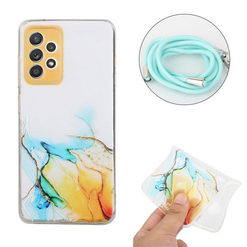 Cover Samsung Galaxy A53 5G Con Cordone Di Marmo