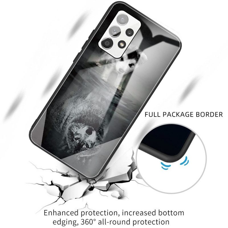 Cover Samsung Galaxy A53 5G Cucciolo Di Sogno In Vetro Temperato