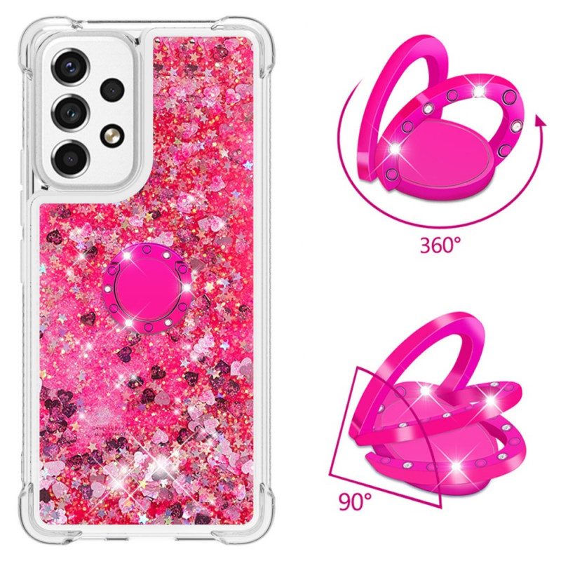 Cover Samsung Galaxy A53 5G Paillettes Con Supporto Ad Anello