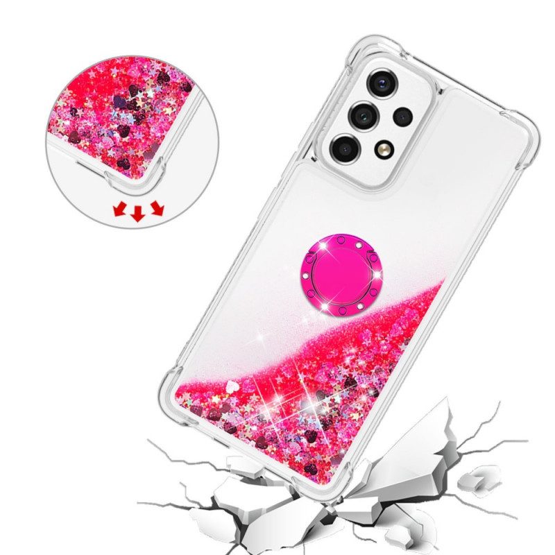 Cover Samsung Galaxy A53 5G Paillettes Con Supporto Ad Anello
