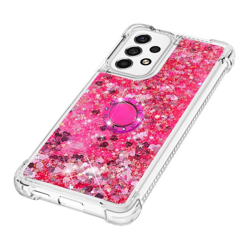 Cover Samsung Galaxy A53 5G Paillettes Con Supporto Ad Anello