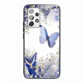 Cover Samsung Galaxy A53 5G Vetro Temperato Design Farfalle