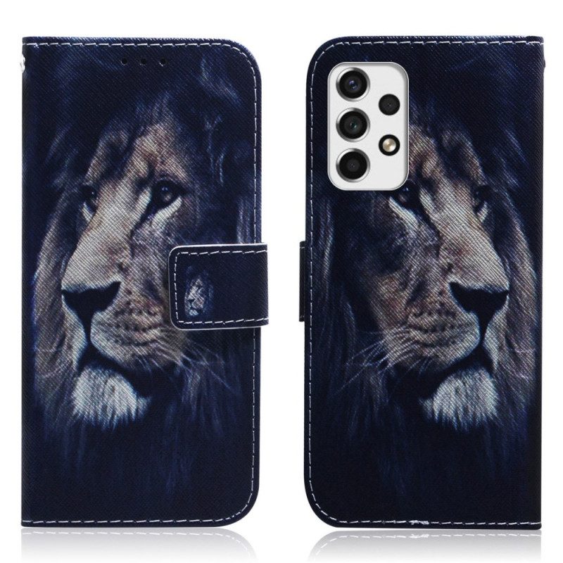 Custodia A Portafoglio Samsung Galaxy A53 5G Leone Sognante