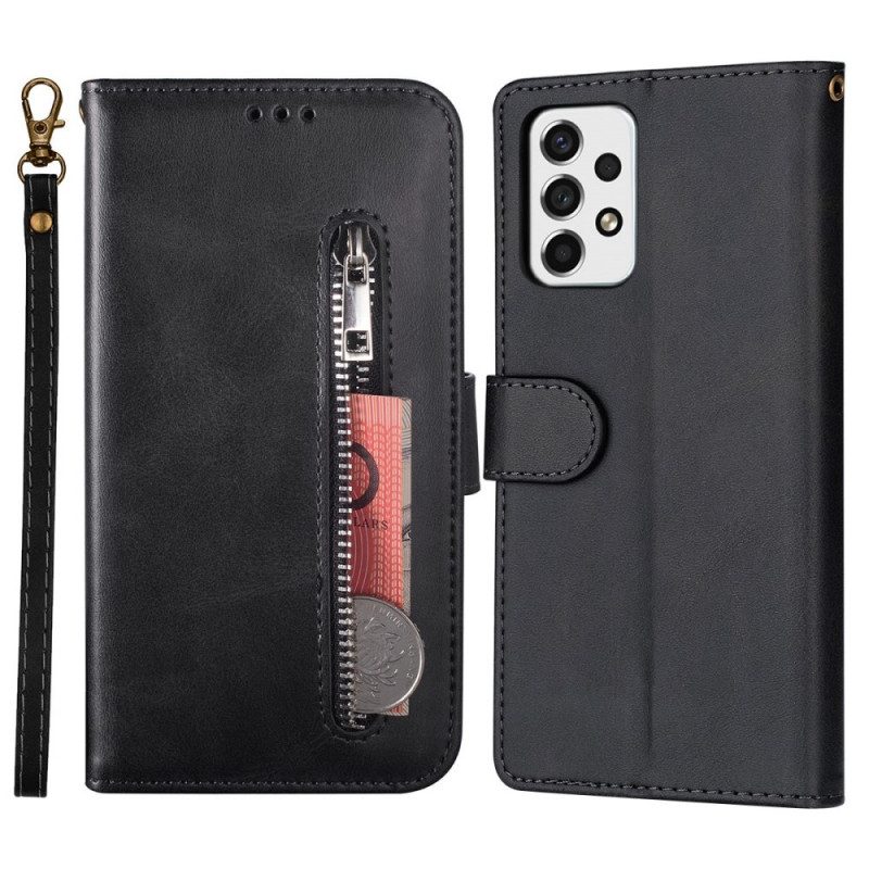 Custodia in pelle Samsung Galaxy A53 5G Borsa Con Cordino