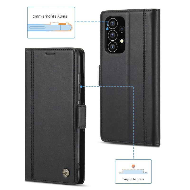 Custodia in pelle Samsung Galaxy A53 5G Doppia Chiusura Lc.imeeke