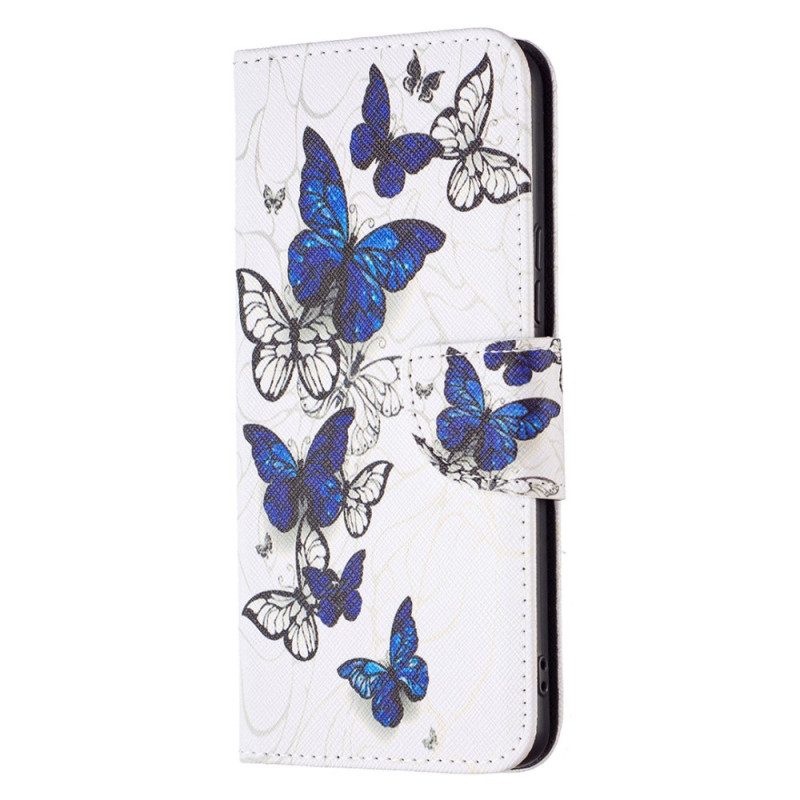 Custodia in pelle Samsung Galaxy A53 5G Farfalle