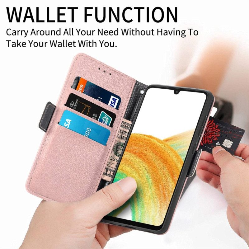 Custodia in pelle Samsung Galaxy A53 5G Fiori 3d
