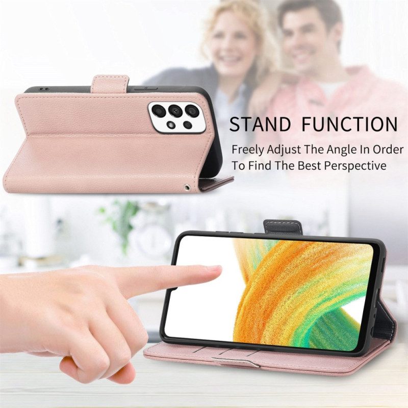 Custodia in pelle Samsung Galaxy A53 5G Fiori 3d