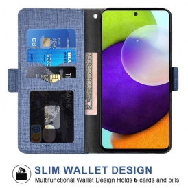 Custodia in pelle Samsung Galaxy A53 5G Jeans Con Portacarte Girevole