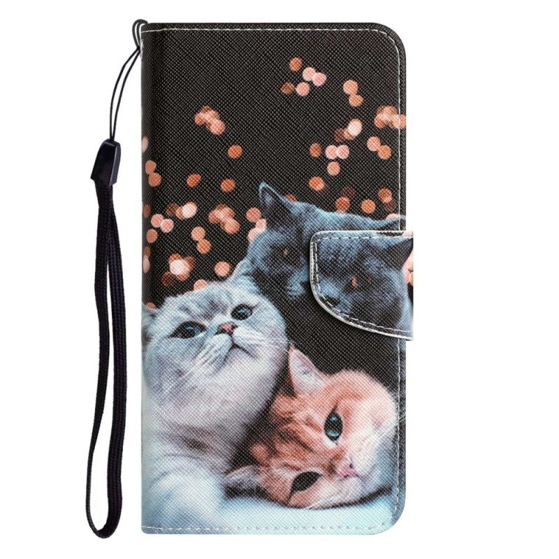 Custodia in pelle Samsung Galaxy A53 5G Solo Gatti Perizoma