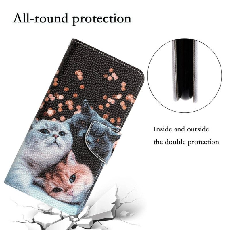 Custodia in pelle Samsung Galaxy A53 5G Solo Gatti Perizoma