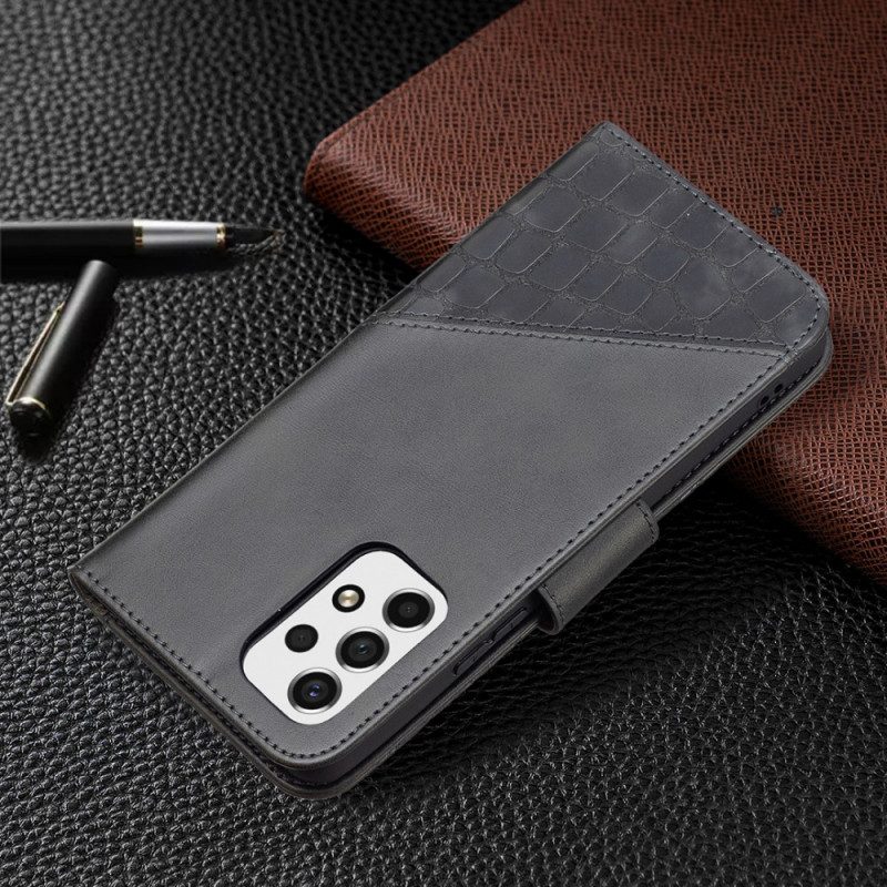 Custodia in pelle Samsung Galaxy A53 5G Stile Della Pelle Di Coccodrillo Di Colore Binfen