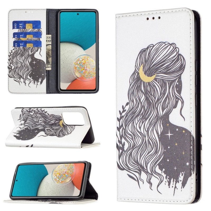 Folio Cover Samsung Galaxy A53 5G Custodia in pelle Bei Capelli