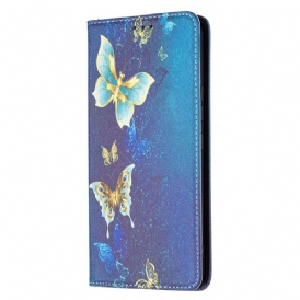 Folio Cover Samsung Galaxy A53 5G Custodia in pelle Farfalle Colorate