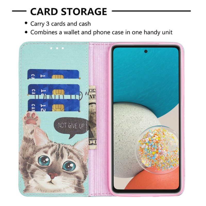 Folio Cover Samsung Galaxy A53 5G Custodia in pelle Mano In Alto