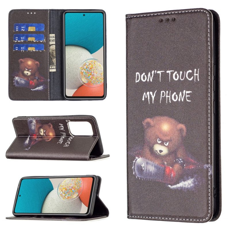 Folio Cover Samsung Galaxy A53 5G Custodia in pelle Orso Pericoloso