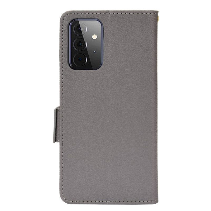 Folio Cover Samsung Galaxy A53 5G Ecopelle Tradizionale Litchi