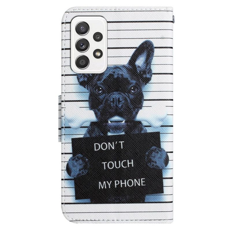 Folio Cover Samsung Galaxy A53 5G Il Cane Non Tocca Con Il Cordino