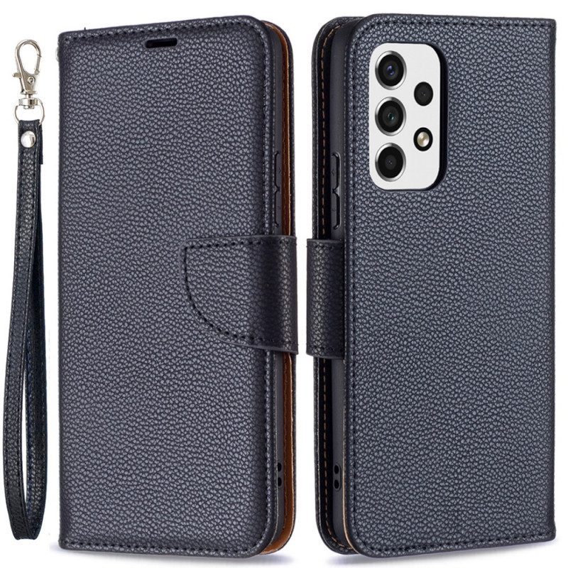 Folio Cover Samsung Galaxy A53 5G Lychee Chiusura Obliqua