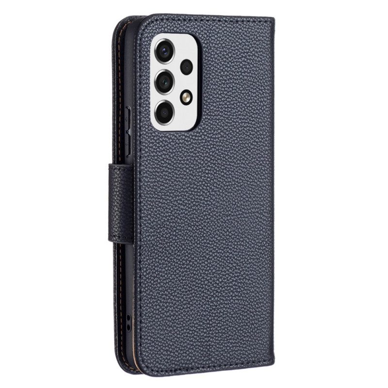 Folio Cover Samsung Galaxy A53 5G Lychee Chiusura Obliqua