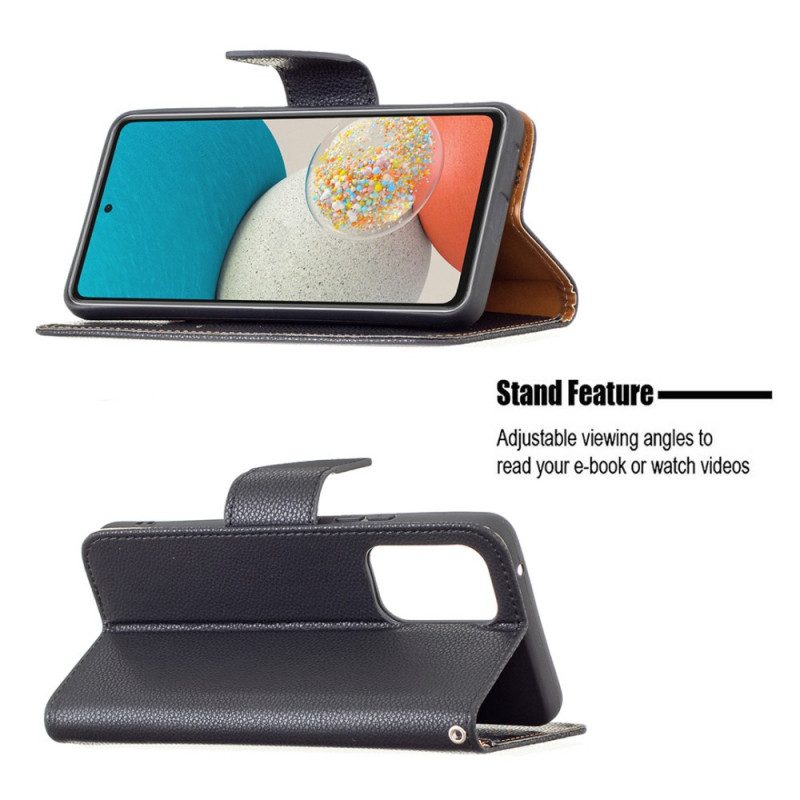 Folio Cover Samsung Galaxy A53 5G Lychee Chiusura Obliqua