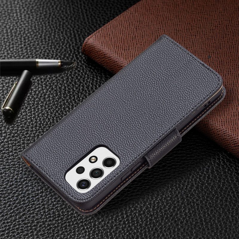 Folio Cover Samsung Galaxy A53 5G Lychee Chiusura Obliqua